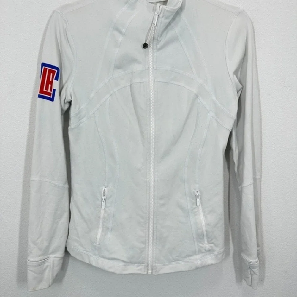 Lululemon LA Clippers Athletic Jacket Zip Up White Women's Size 8 Basketball NBA
